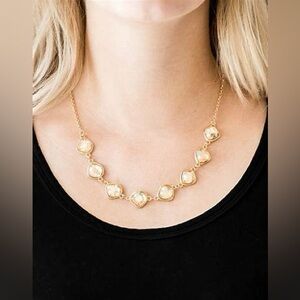 Paparazzi Gold and Cream Necklace